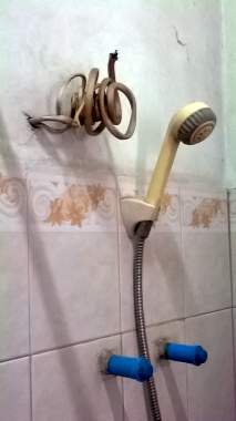 Electrical wires in shower stall